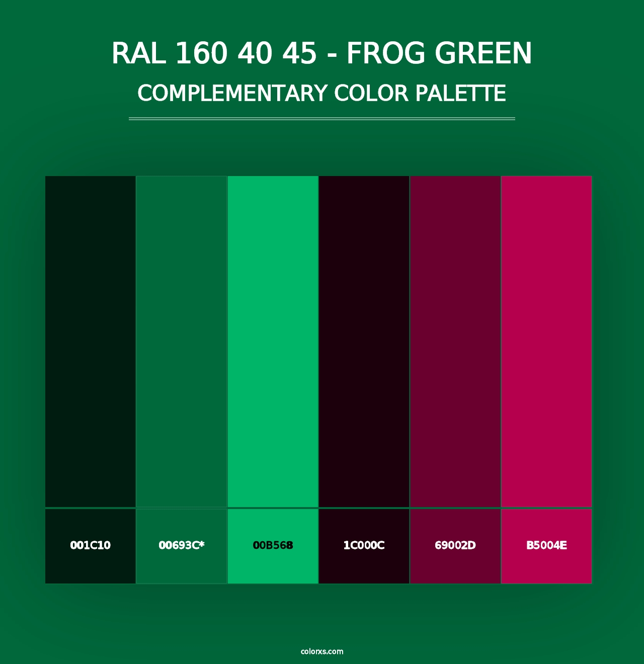 RAL 160 40 45 - Frog Green - Complementary Color Palette