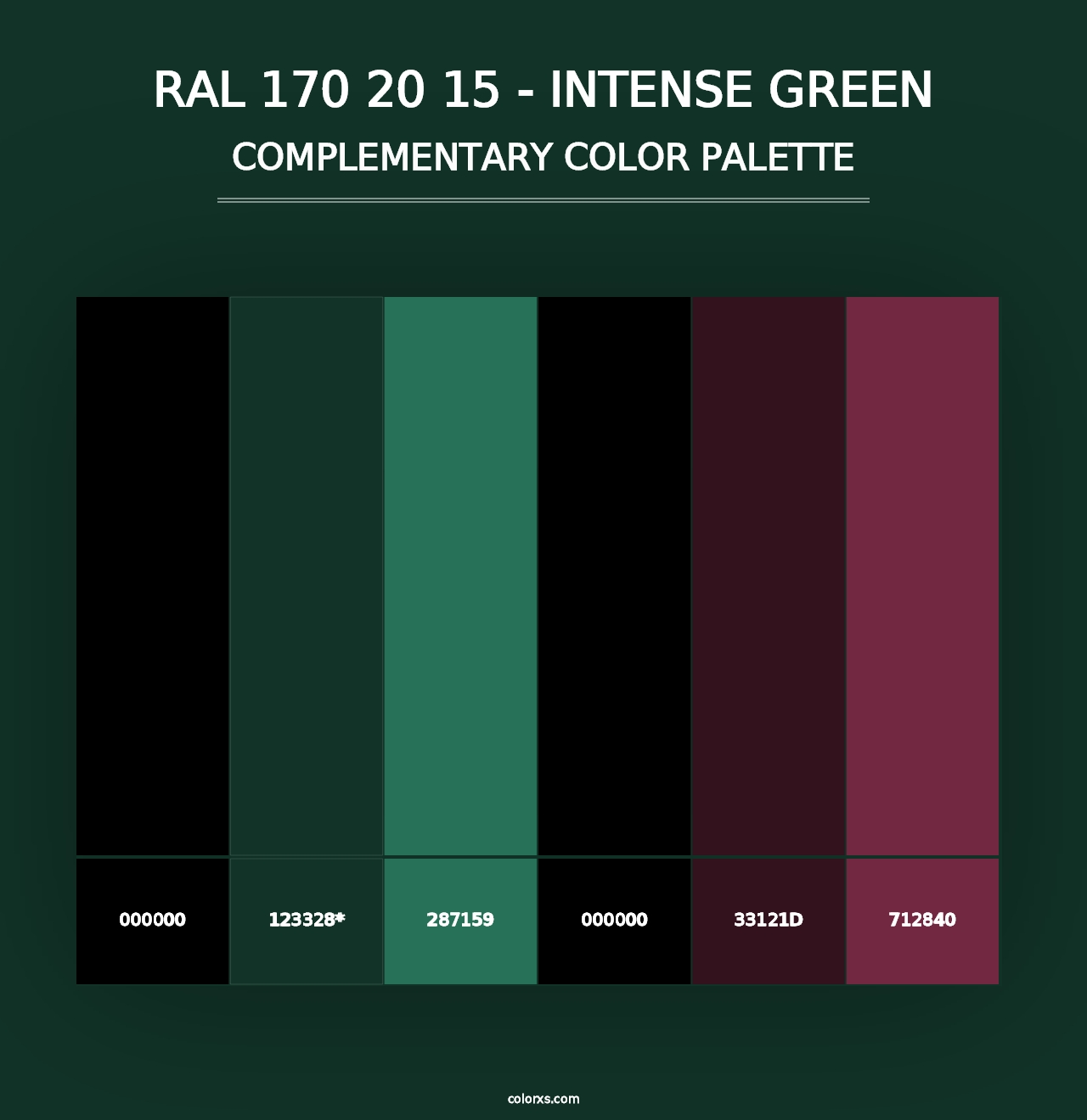 RAL 170 20 15 - Intense Green - Complementary Color Palette