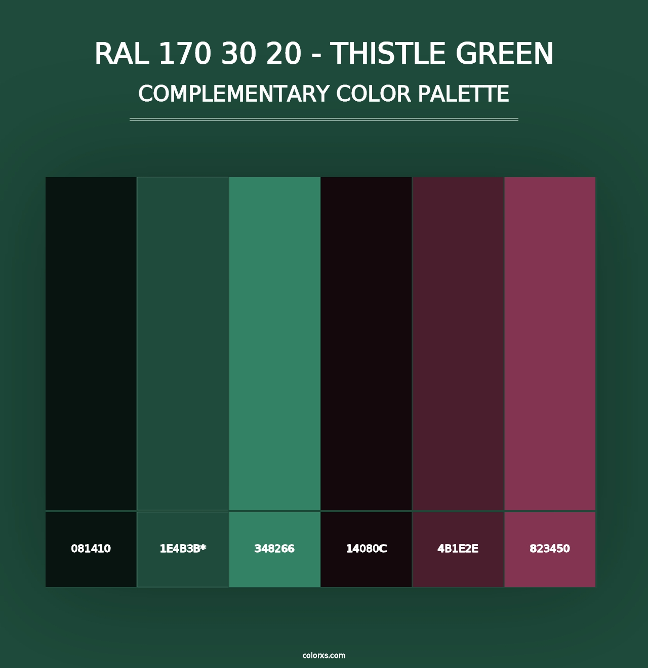 RAL 170 30 20 - Thistle Green - Complementary Color Palette