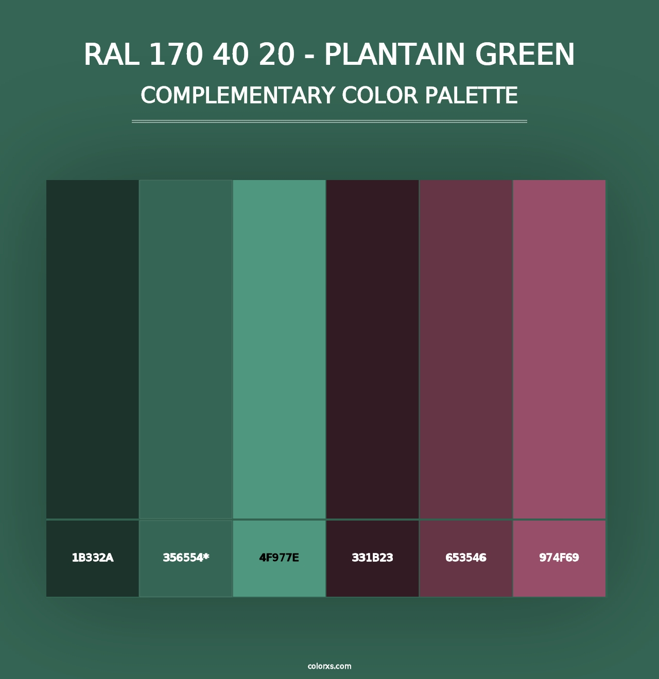 RAL 170 40 20 - Plantain Green - Complementary Color Palette