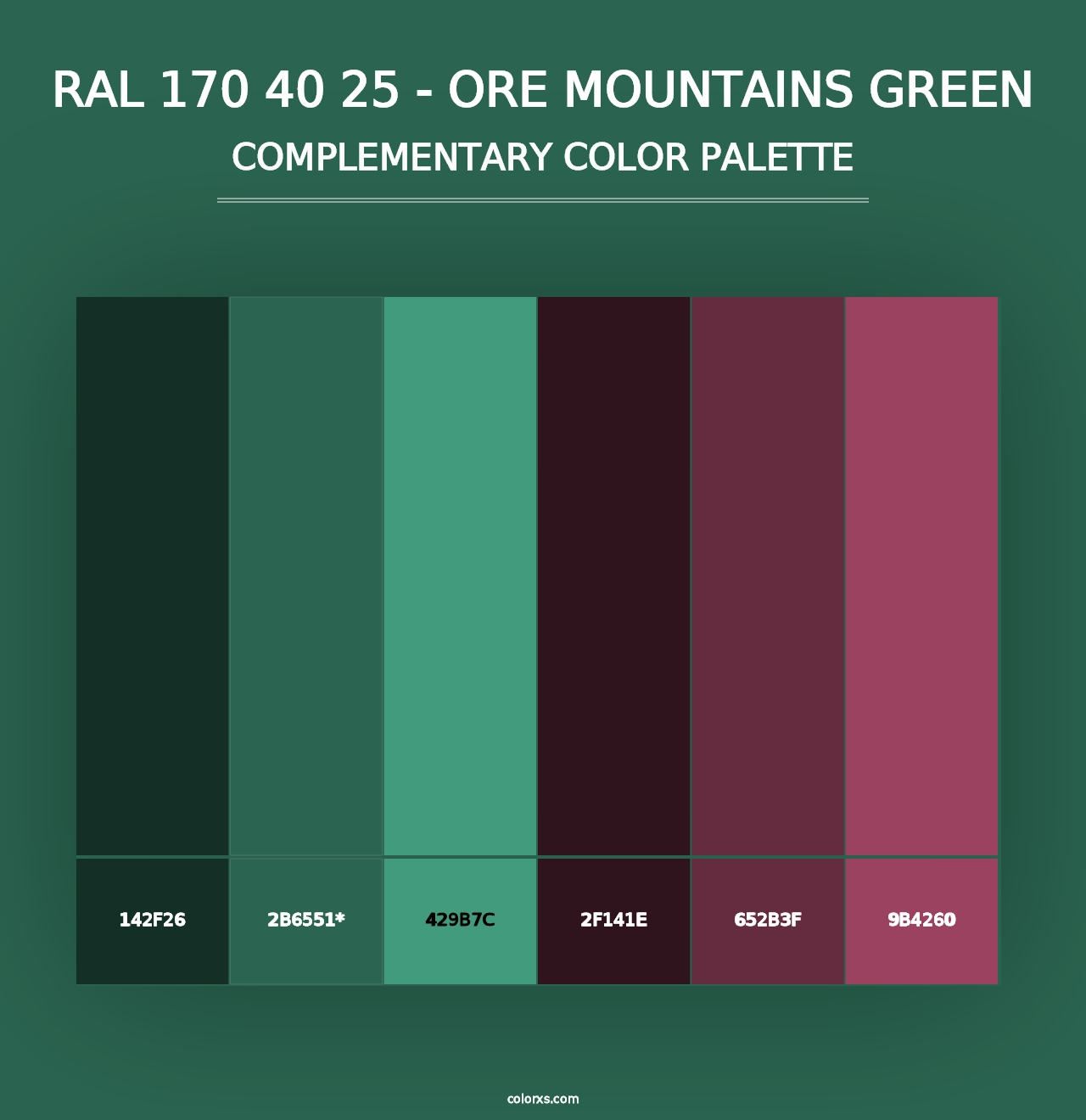 RAL 170 40 25 - Ore Mountains Green - Complementary Color Palette