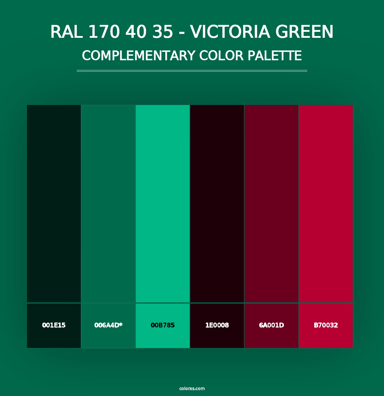 RAL 170 40 35 - Victoria Green - Complementary Color Palette