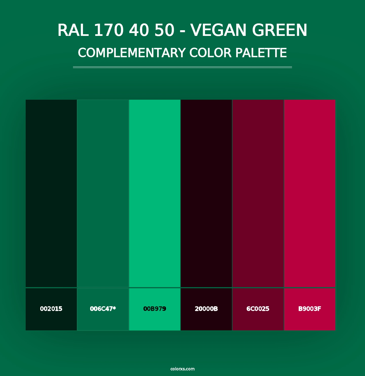 RAL 170 40 50 - Vegan Green - Complementary Color Palette