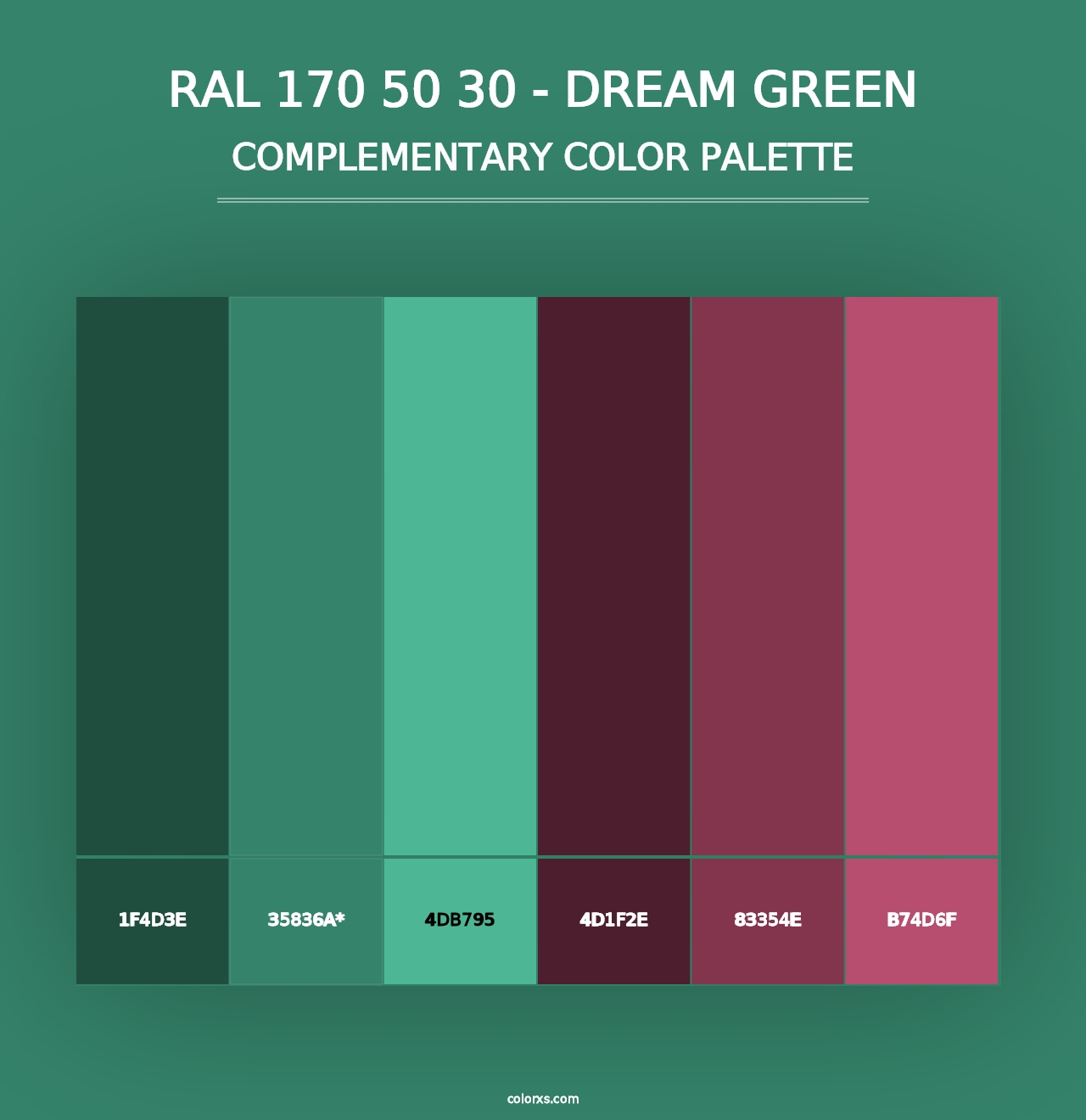 RAL 170 50 30 - Dream Green - Complementary Color Palette