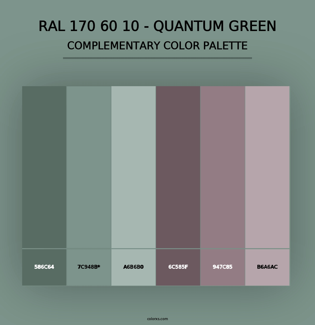 RAL 170 60 10 - Quantum Green - Complementary Color Palette