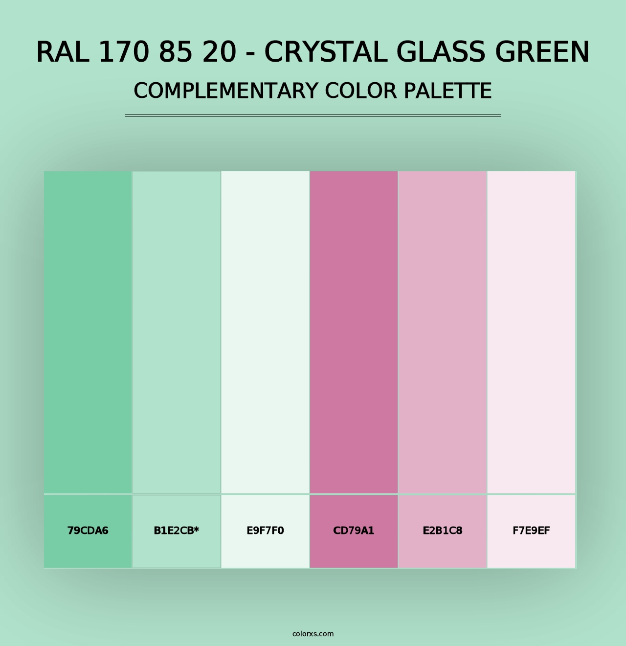 RAL 170 85 20 - Crystal Glass Green - Complementary Color Palette