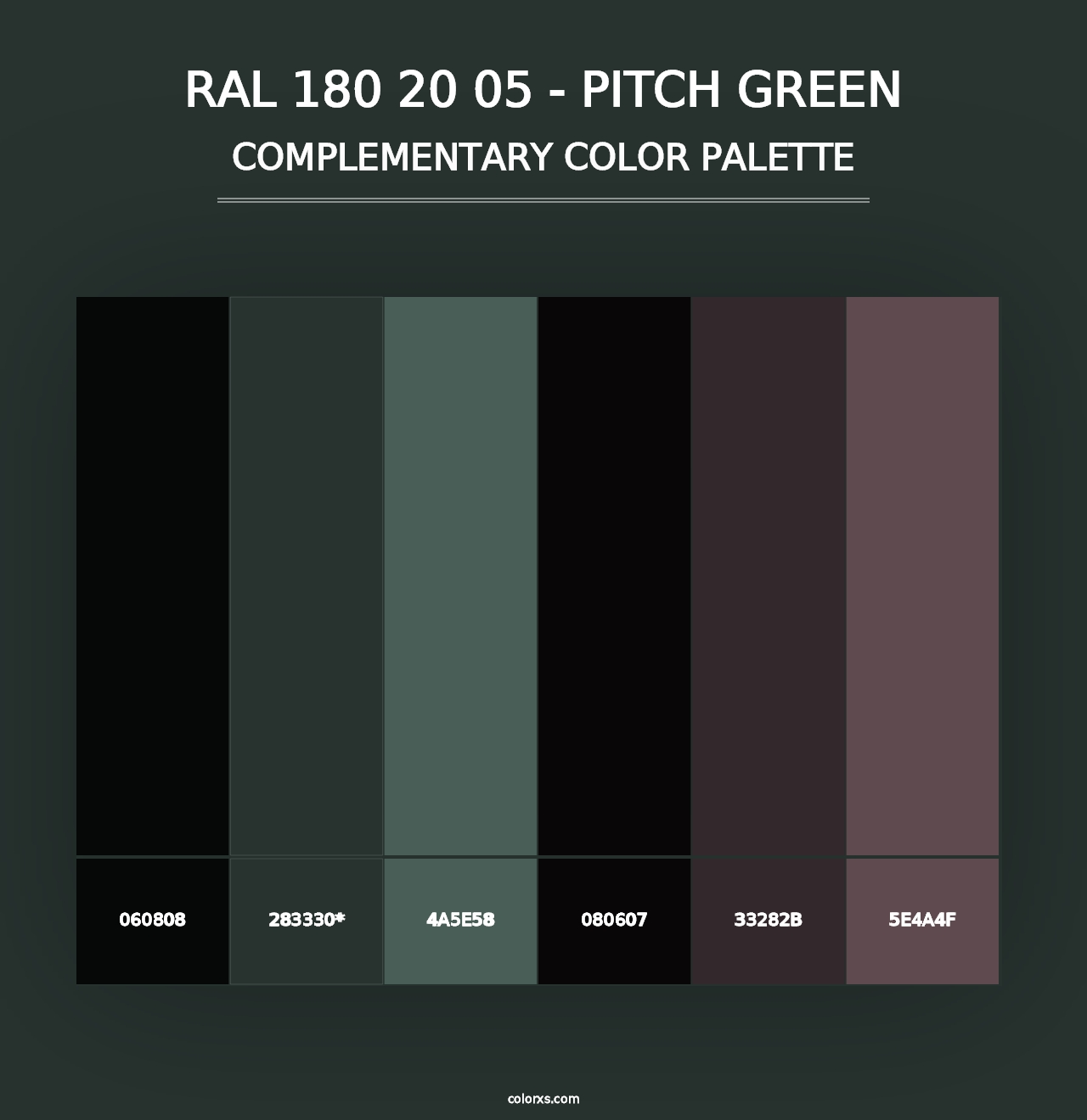 RAL 180 20 05 - Pitch Green - Complementary Color Palette