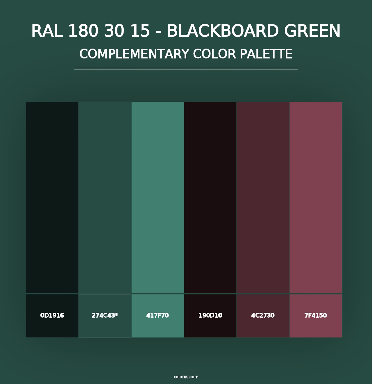 RAL 180 30 15 - Blackboard Green - Complementary Color Palette