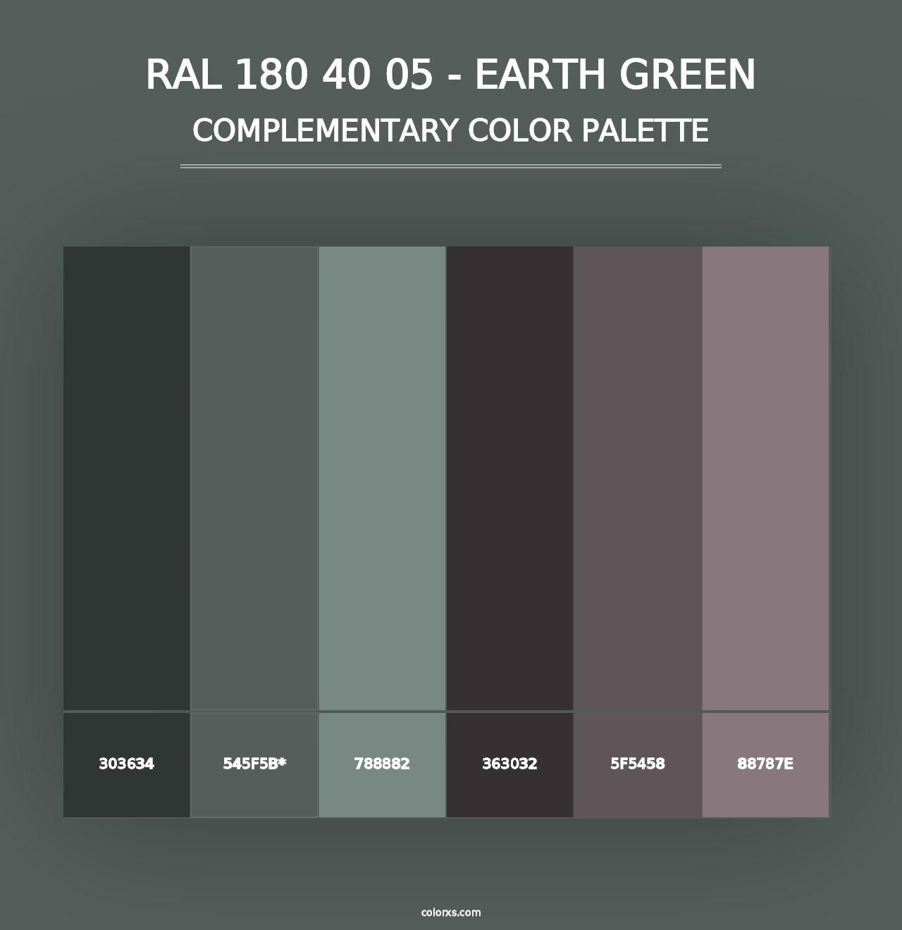 RAL 180 40 05 - Earth Green - Complementary Color Palette