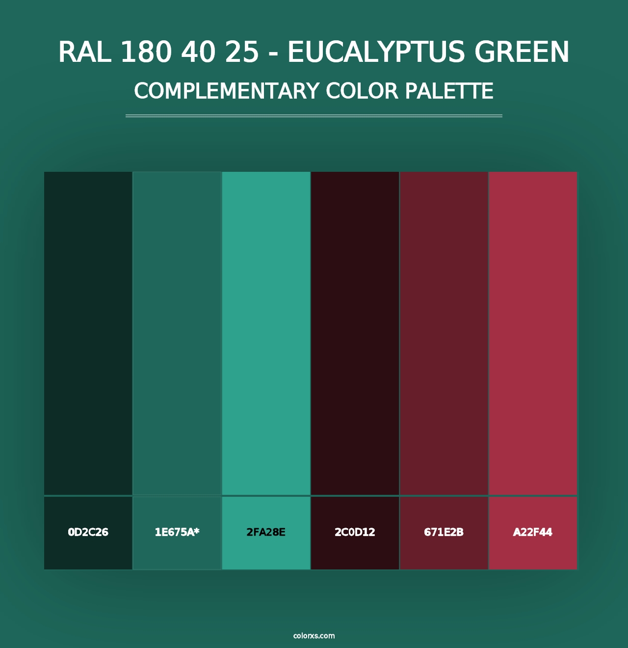 RAL 180 40 25 - Eucalyptus Green - Complementary Color Palette