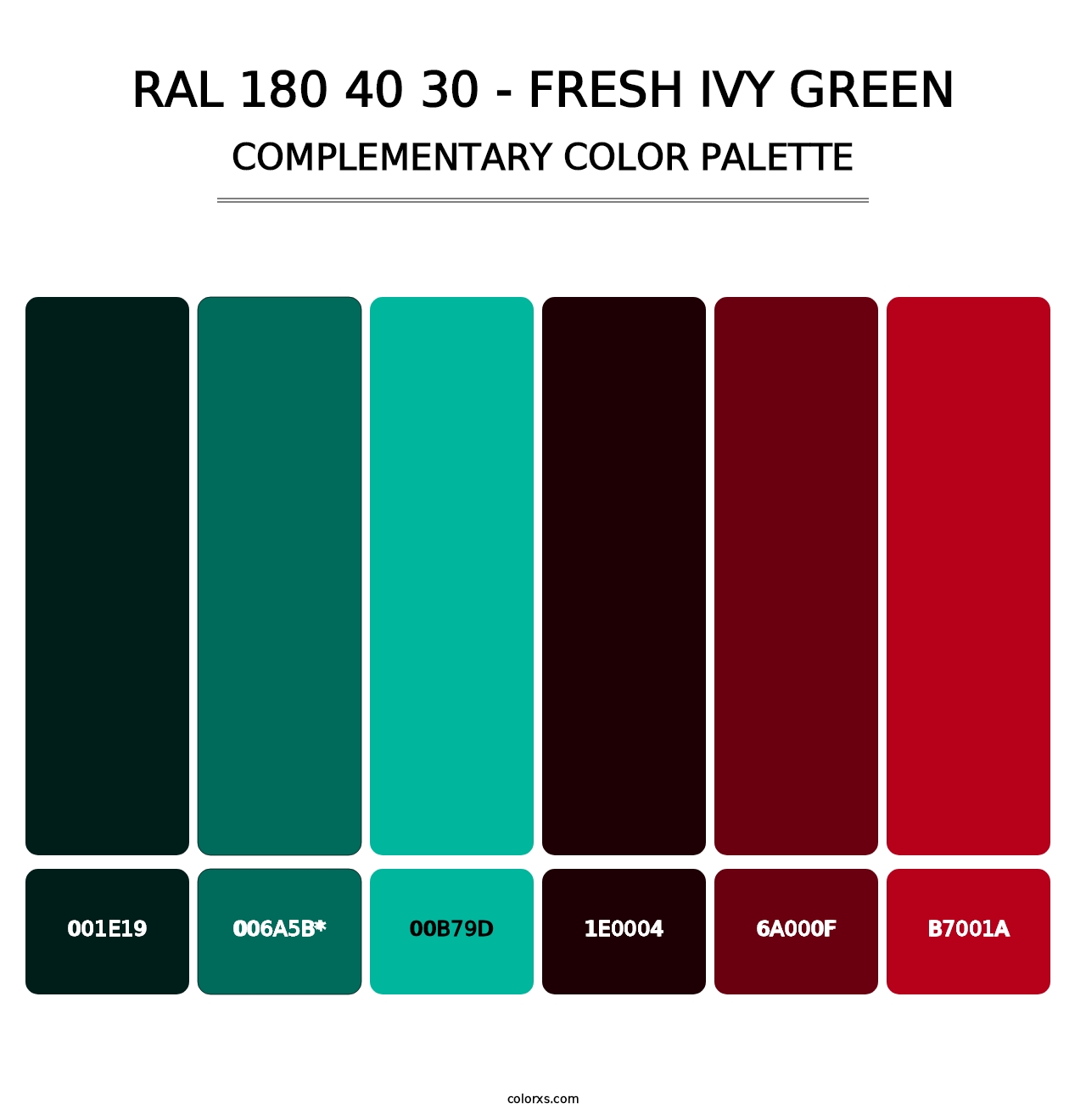 RAL 180 40 30 - Fresh Ivy Green - Complementary Color Palette