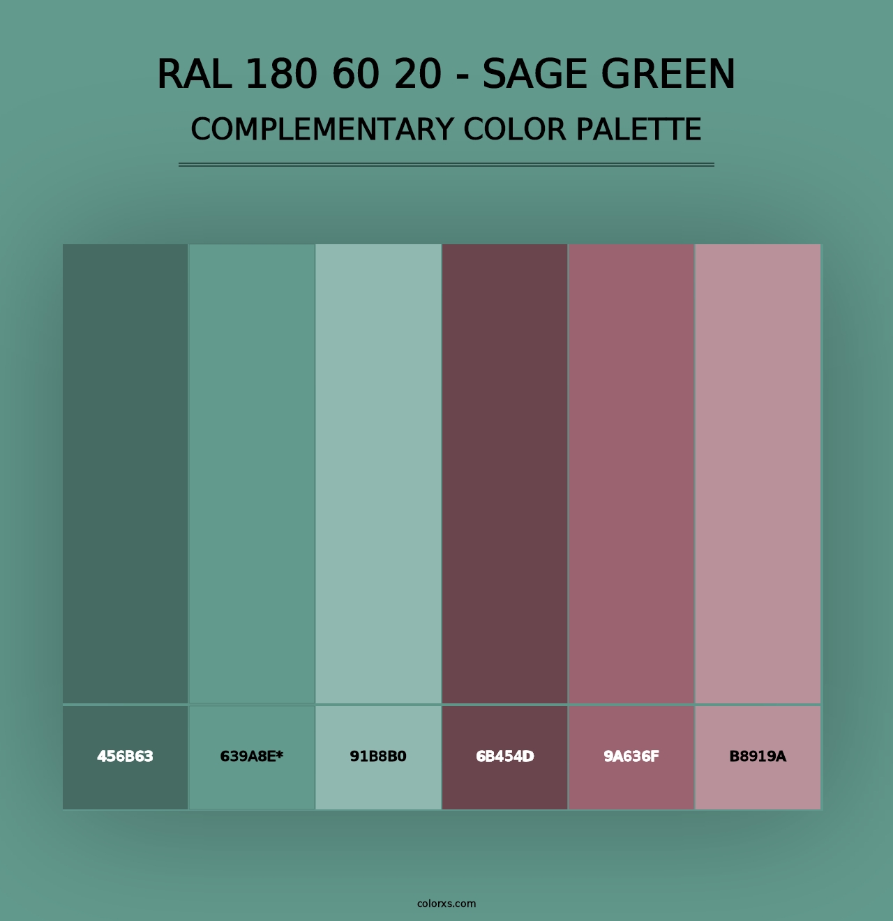 RAL 180 60 20 - Sage Green - Complementary Color Palette