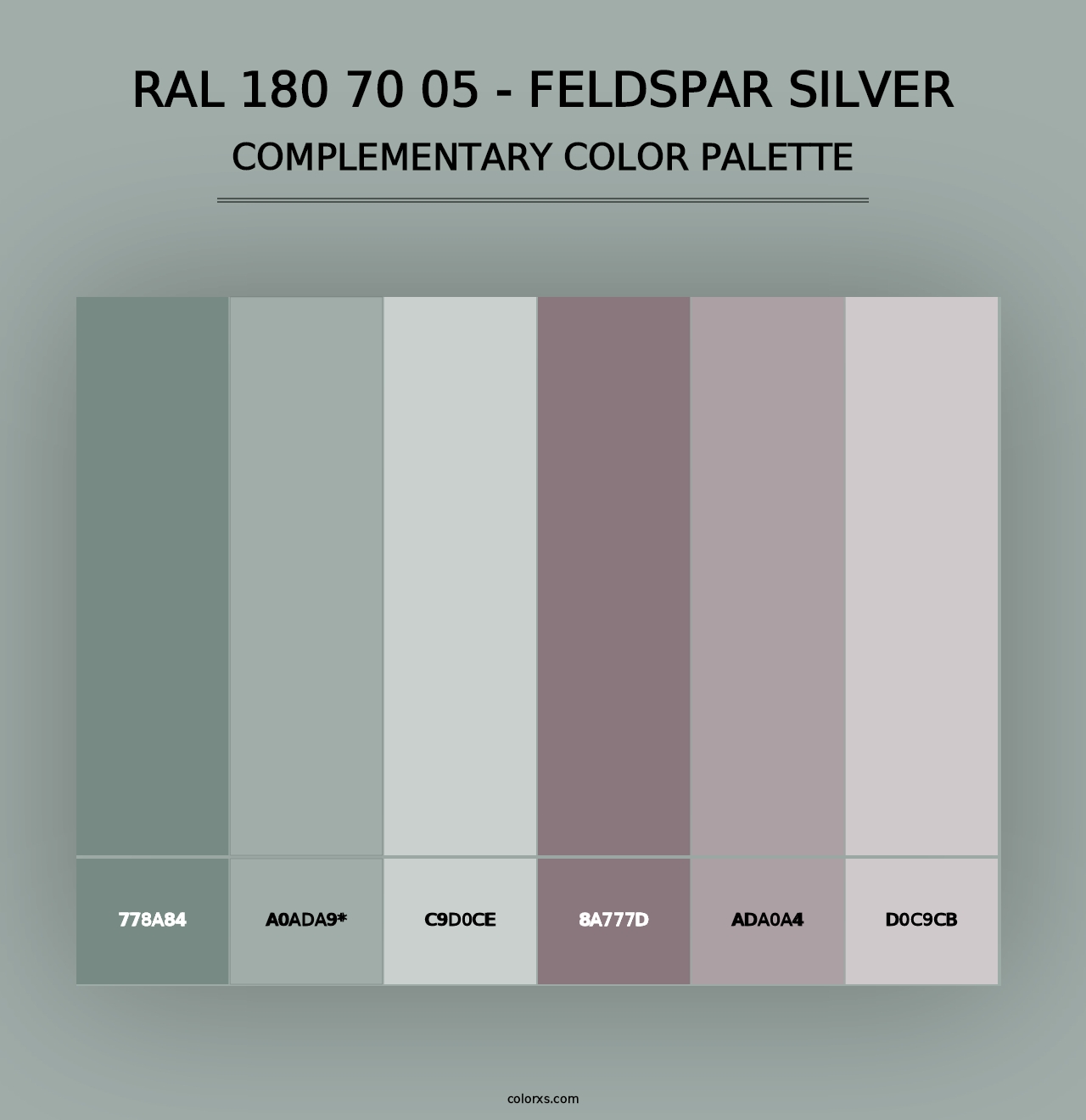 RAL 180 70 05 - Feldspar Silver - Complementary Color Palette