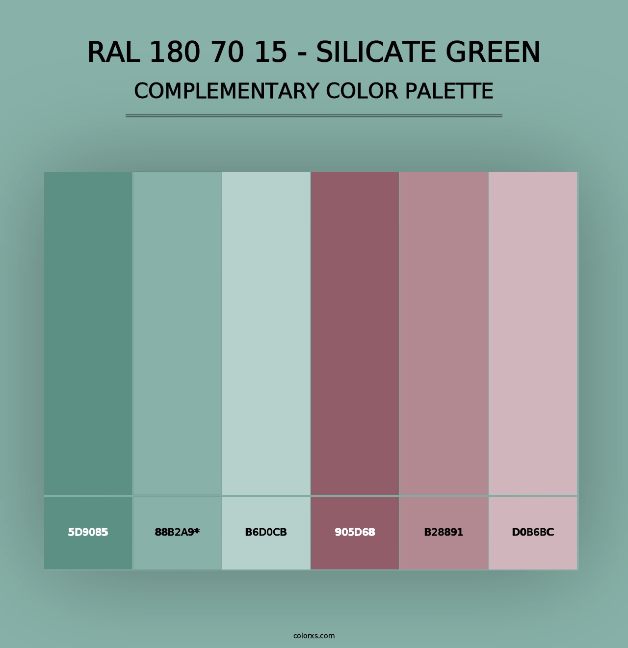 RAL 180 70 15 - Silicate Green - Complementary Color Palette