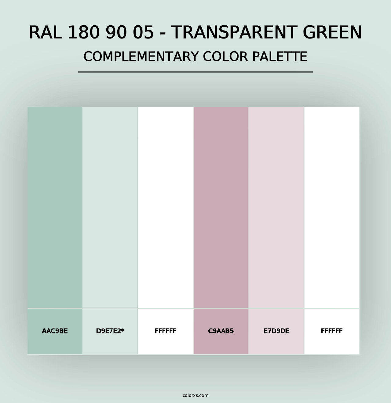 RAL 180 90 05 - Transparent Green - Complementary Color Palette