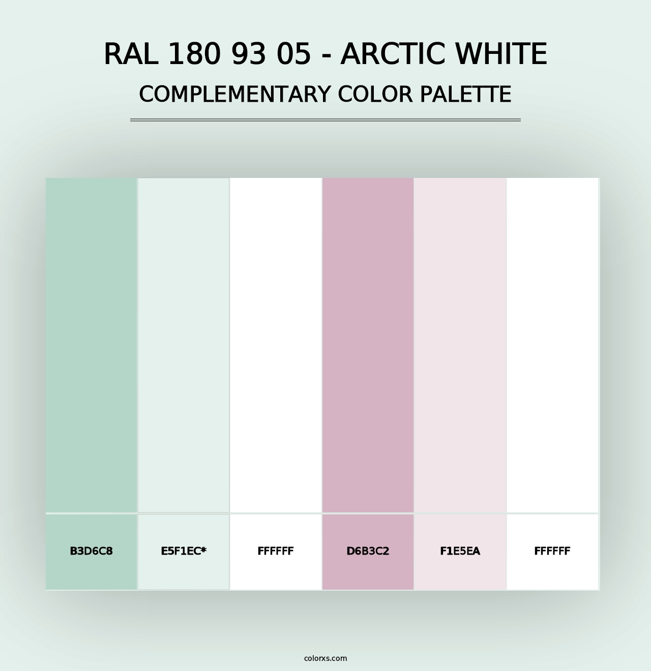 RAL 180 93 05 - Arctic White - Complementary Color Palette