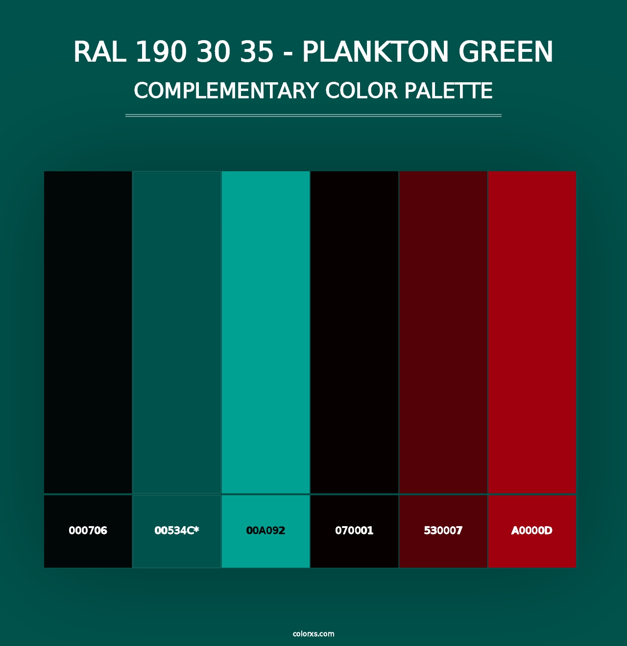 RAL 190 30 35 - Plankton Green - Complementary Color Palette