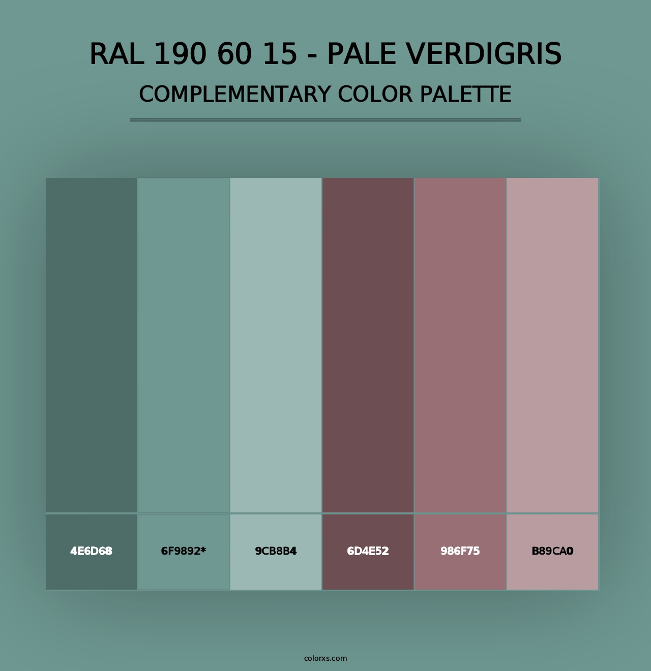 RAL 190 60 15 - Pale Verdigris - Complementary Color Palette