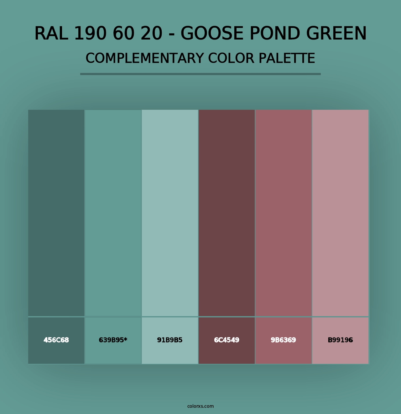 RAL 190 60 20 - Goose Pond Green - Complementary Color Palette