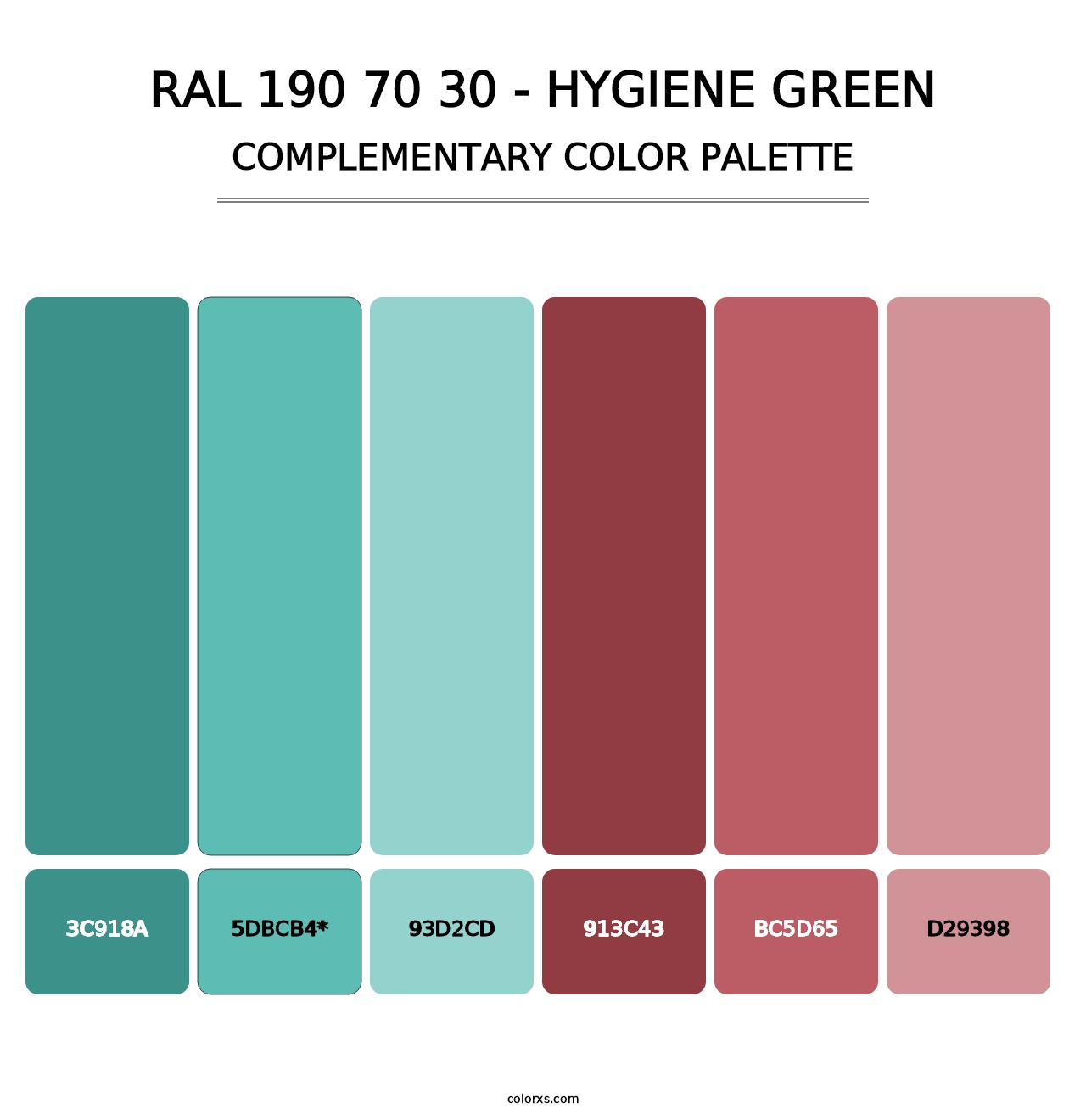 RAL 190 70 30 - Hygiene Green - Complementary Color Palette