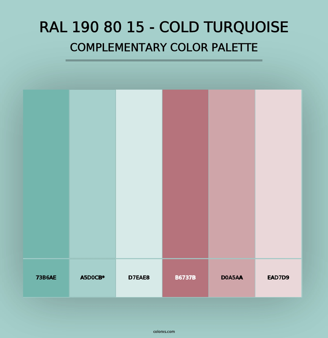 RAL 190 80 15 - Cold Turquoise - Complementary Color Palette