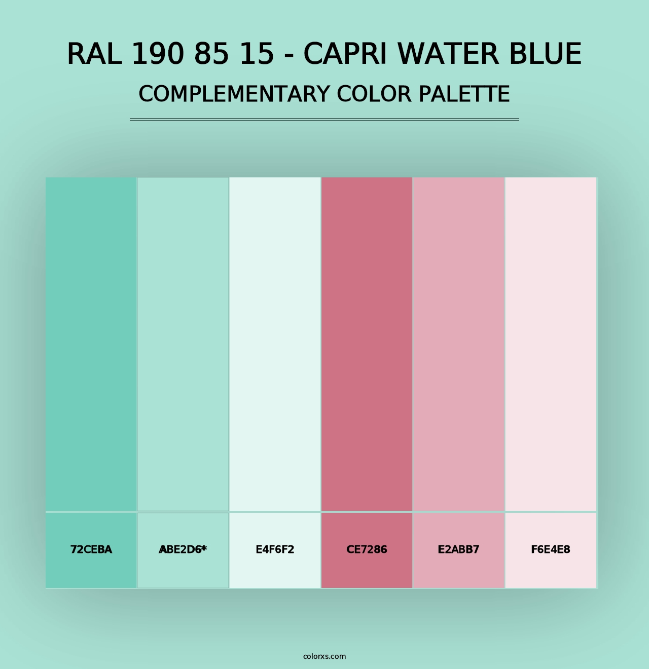 RAL 190 85 15 - Capri Water Blue - Complementary Color Palette