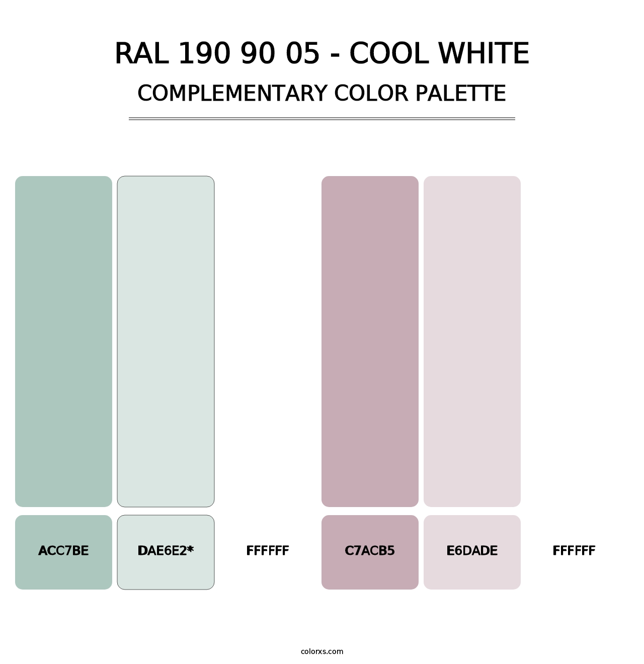 RAL 190 90 05 - Cool White - Complementary Color Palette