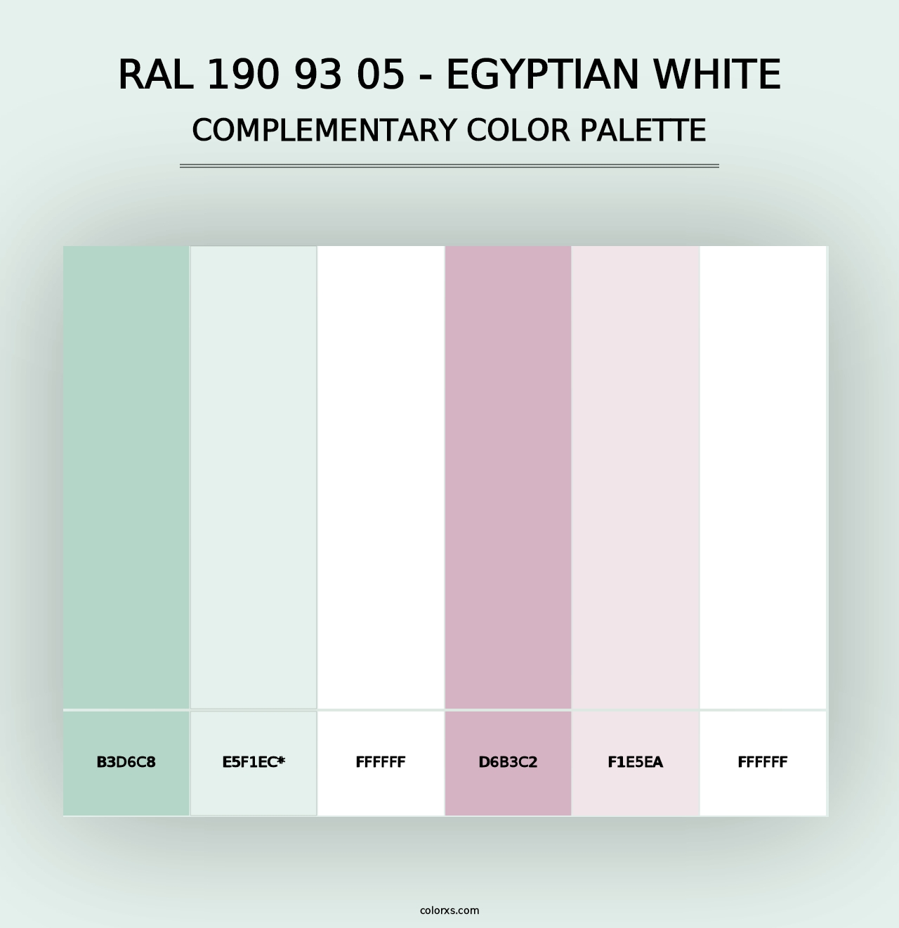 RAL 190 93 05 - Egyptian White - Complementary Color Palette