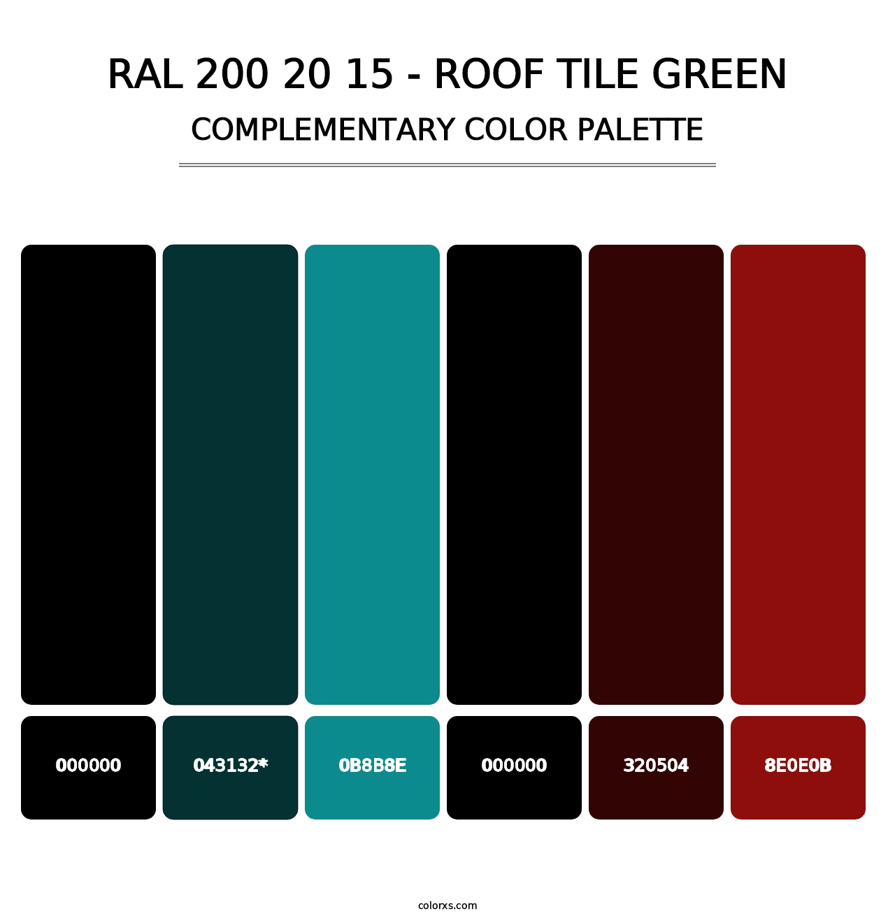 RAL 200 20 15 - Roof Tile Green - Complementary Color Palette