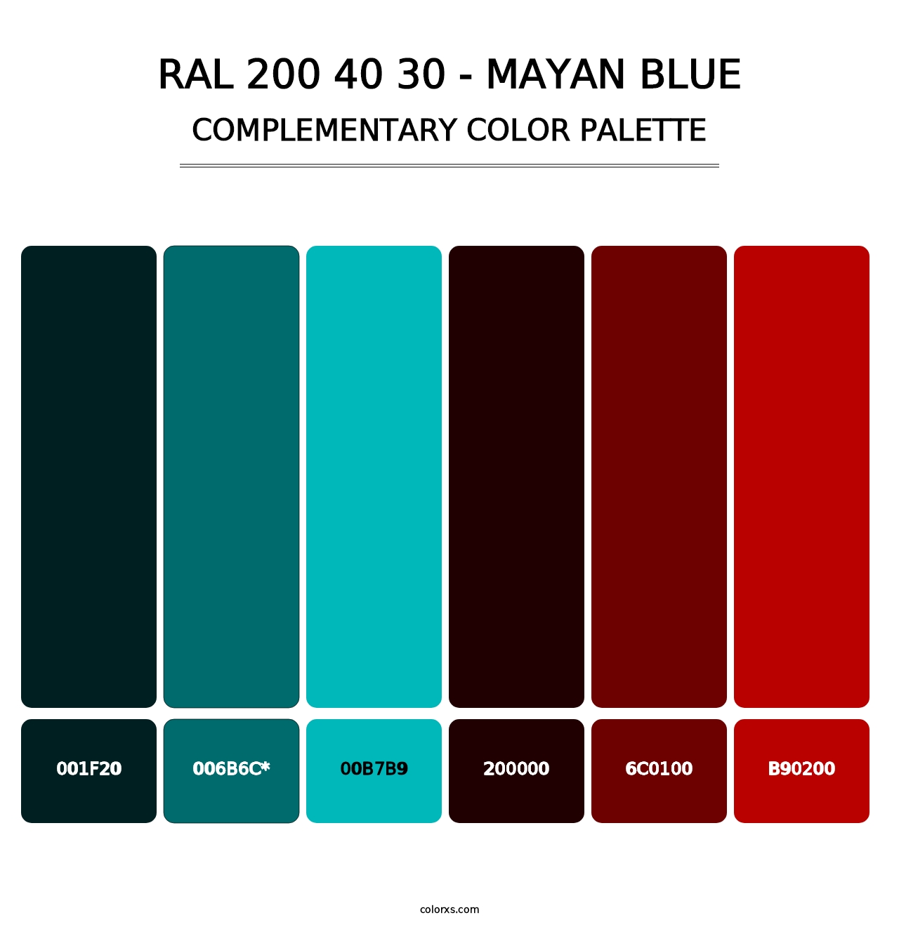 RAL 200 40 30 - Mayan Blue - Complementary Color Palette