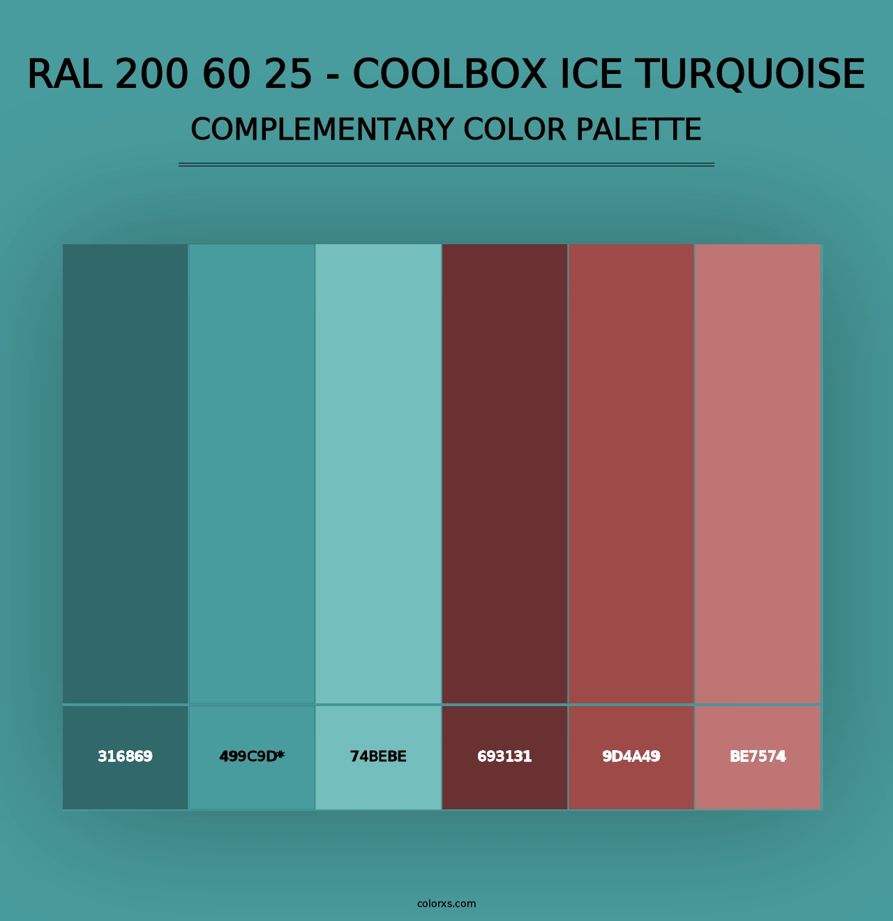 RAL 200 60 25 - Coolbox Ice Turquoise - Complementary Color Palette