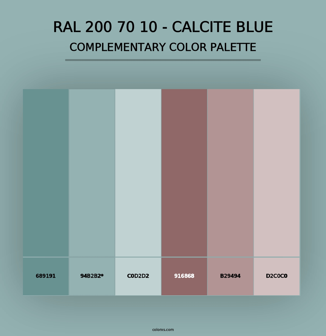 RAL 200 70 10 - Calcite Blue - Complementary Color Palette