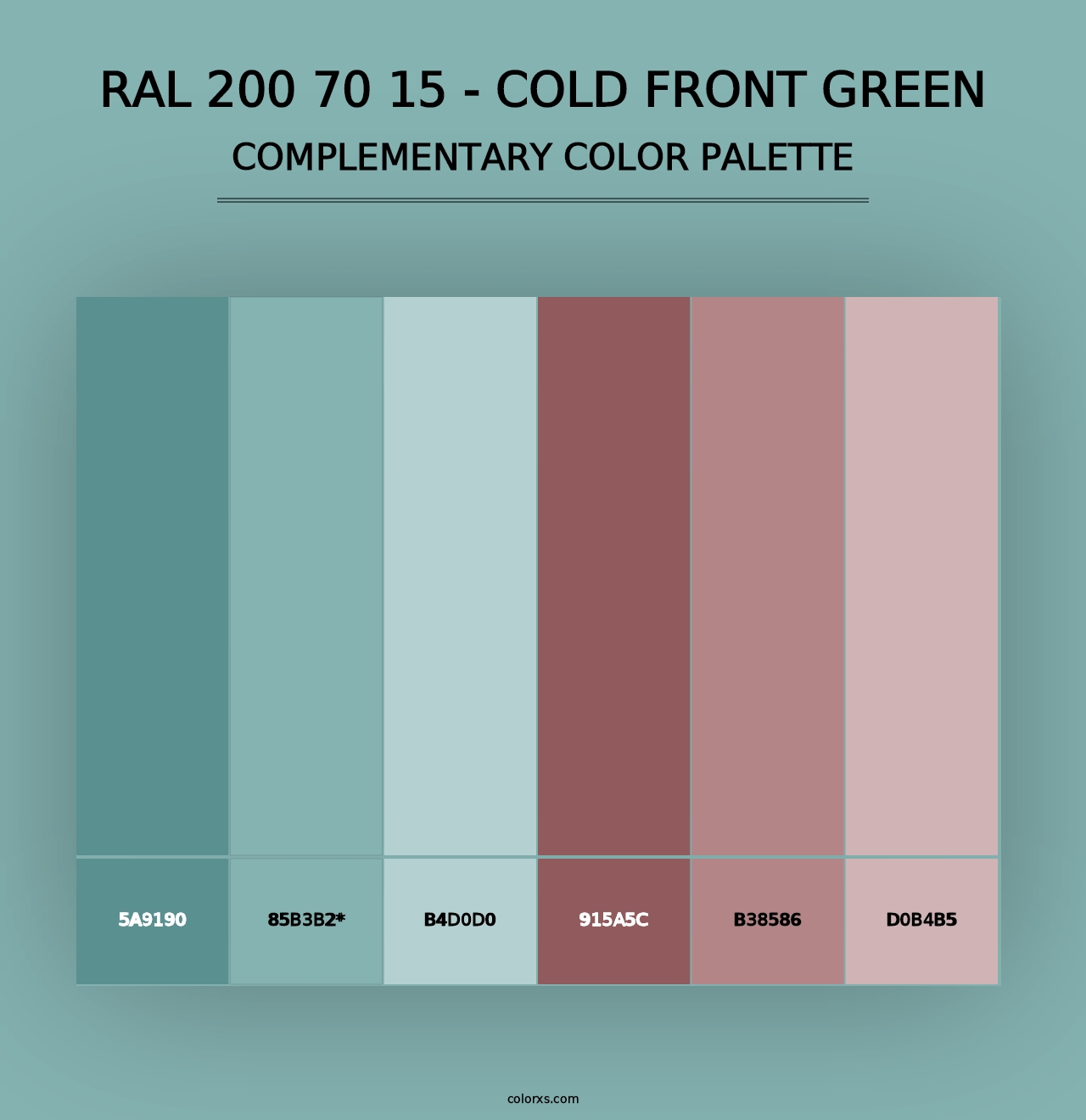 RAL 200 70 15 - Cold Front Green - Complementary Color Palette