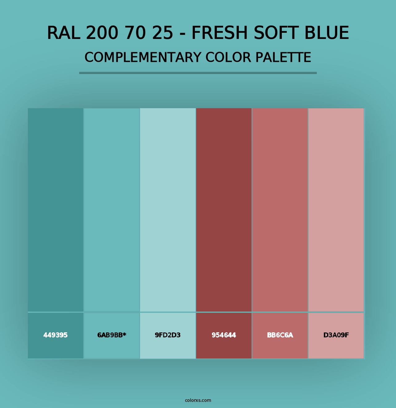 RAL 200 70 25 - Fresh Soft Blue - Complementary Color Palette