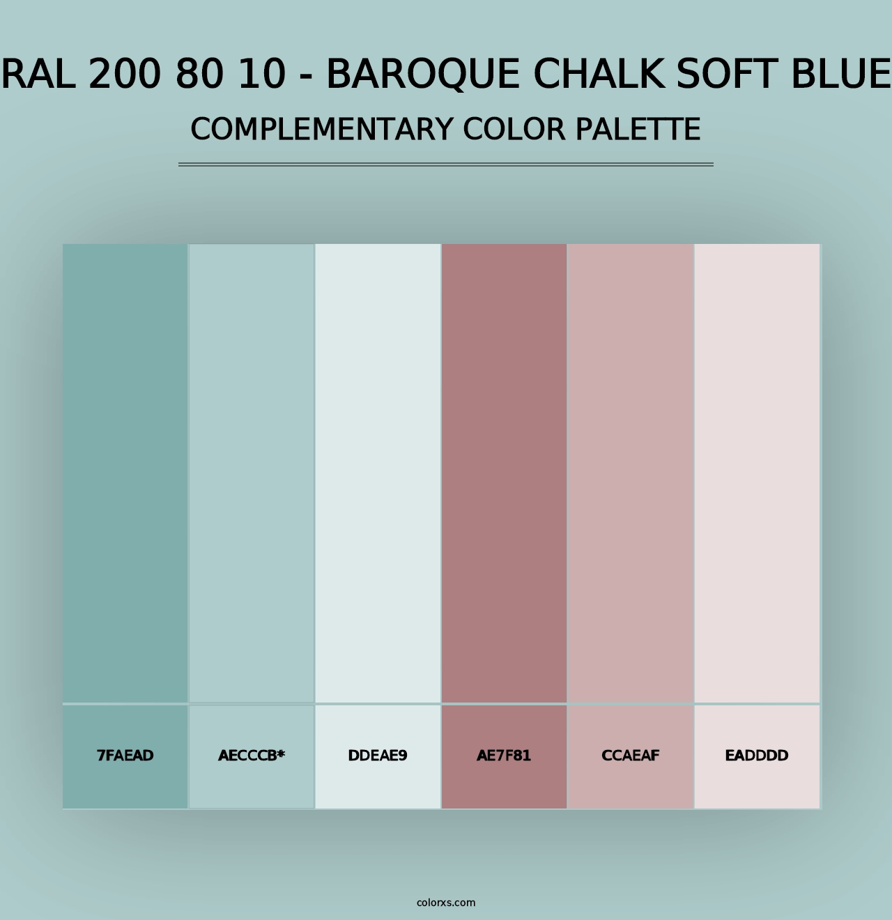 RAL 200 80 10 - Baroque Chalk Soft Blue - Complementary Color Palette