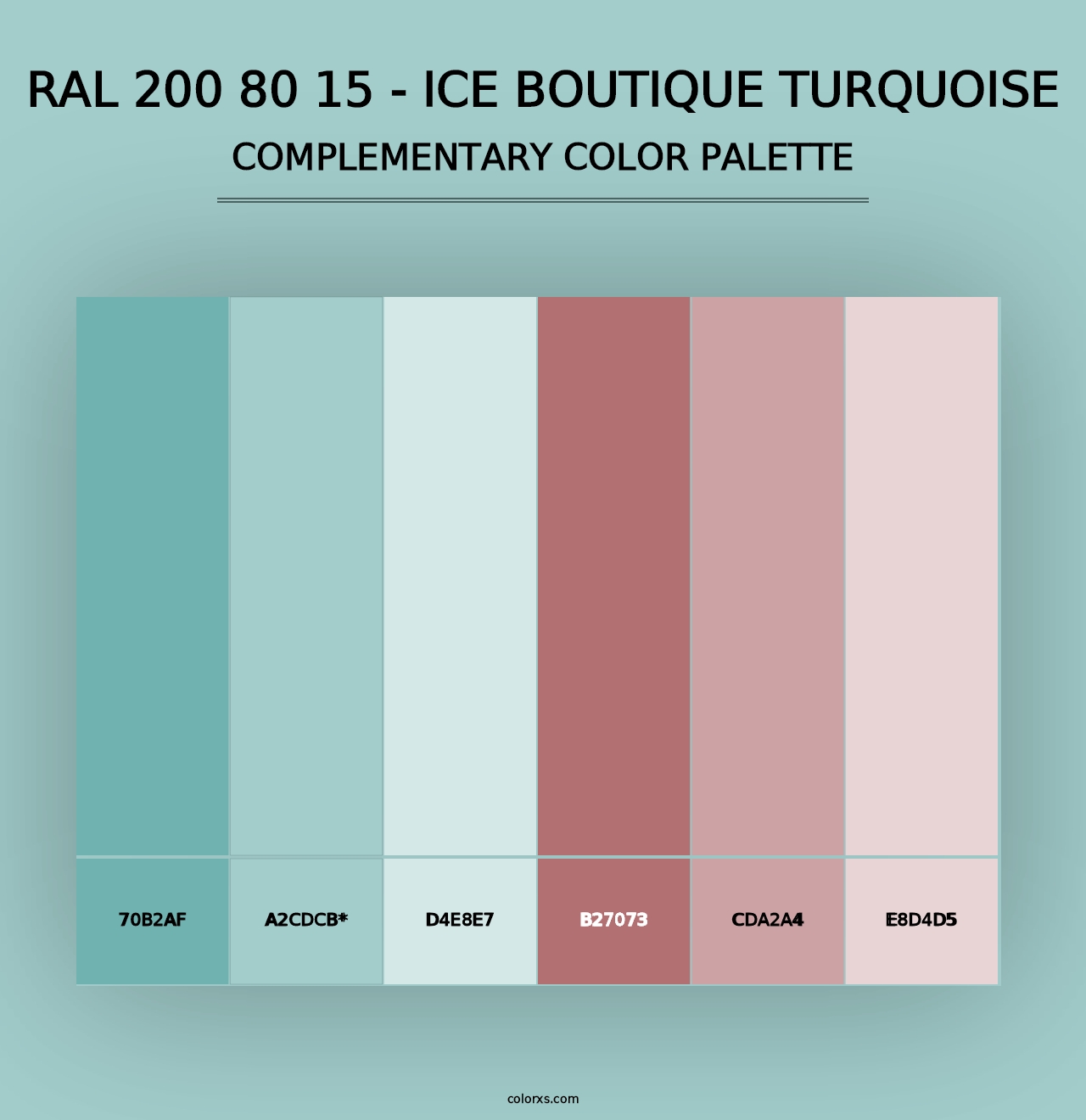 RAL 200 80 15 - Ice Boutique Turquoise - Complementary Color Palette