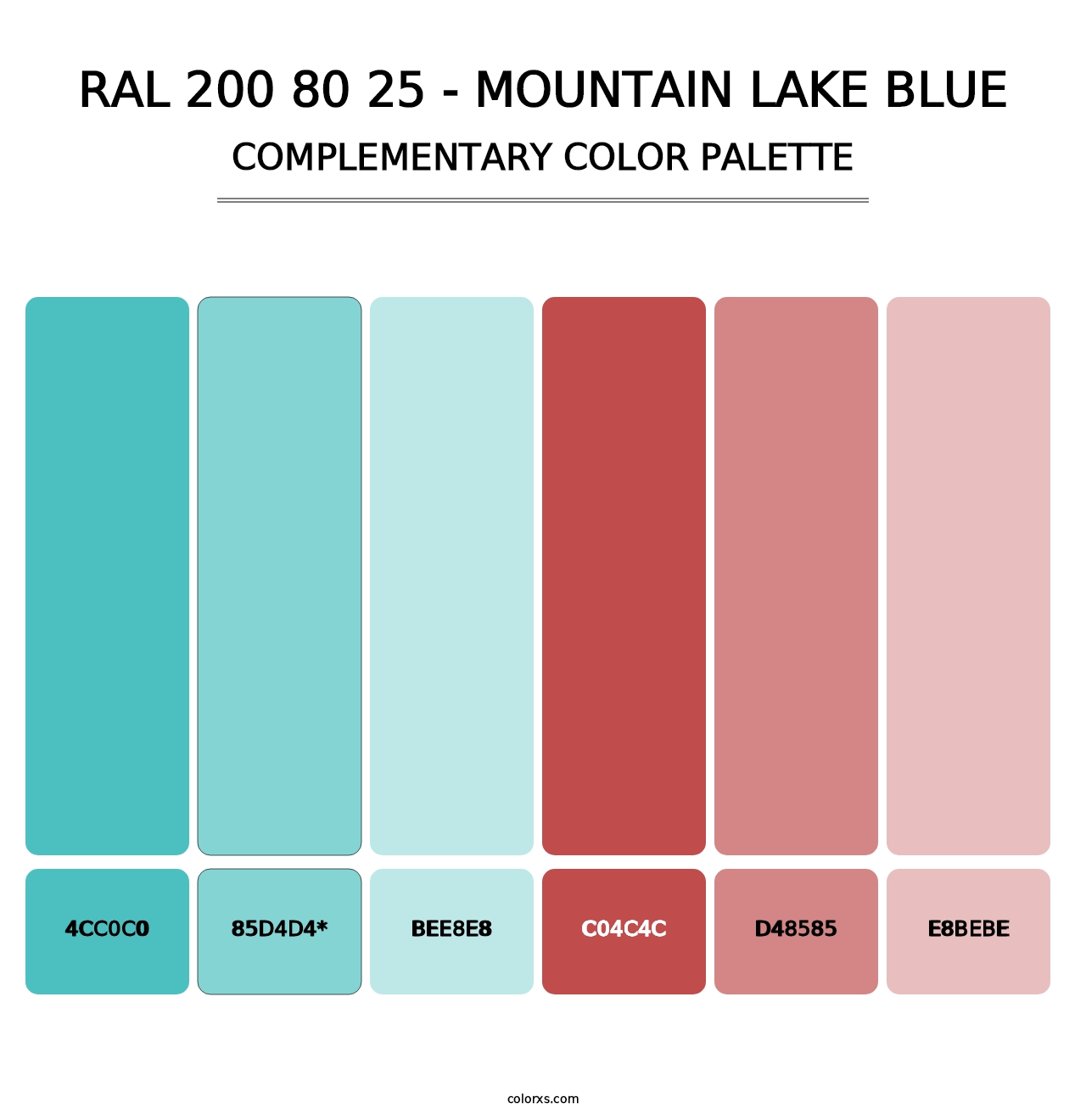 RAL 200 80 25 - Mountain Lake Blue - Complementary Color Palette