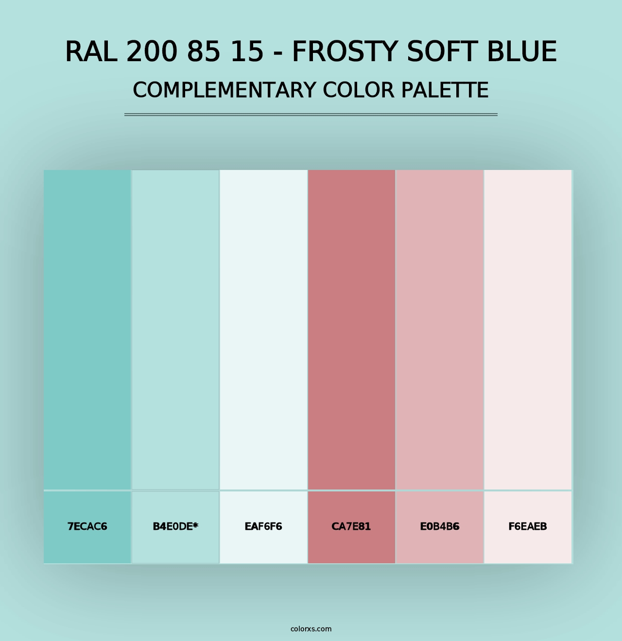 RAL 200 85 15 - Frosty Soft Blue - Complementary Color Palette