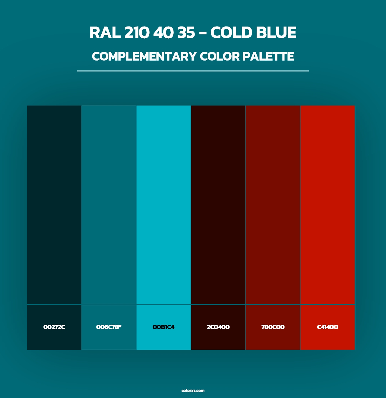 RAL 210 40 35 - Cold Blue - Complementary Color Palette