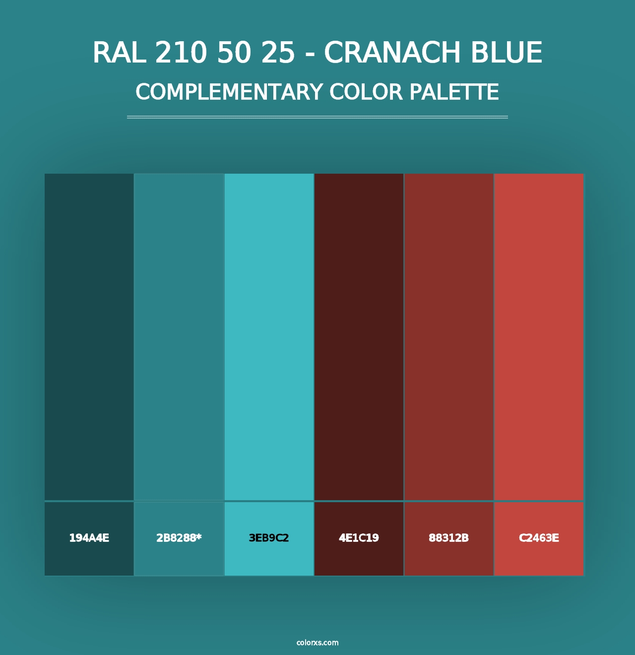 RAL 210 50 25 - Cranach Blue - Complementary Color Palette