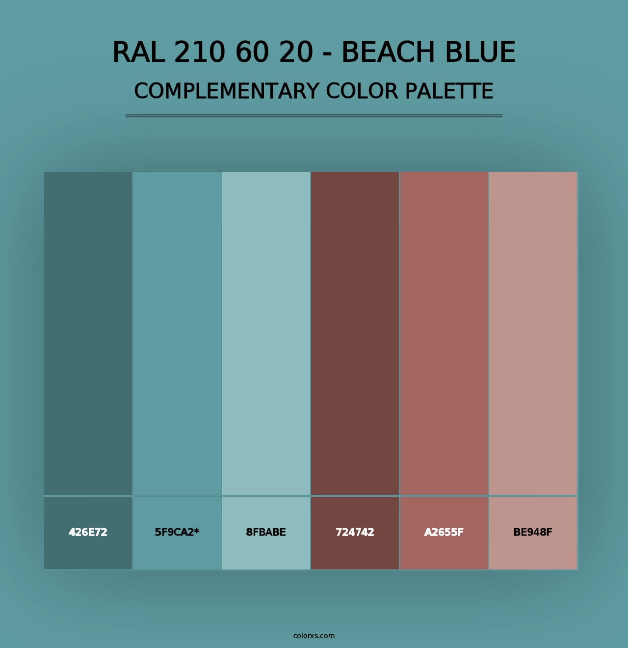 RAL 210 60 20 - Beach Blue - Complementary Color Palette