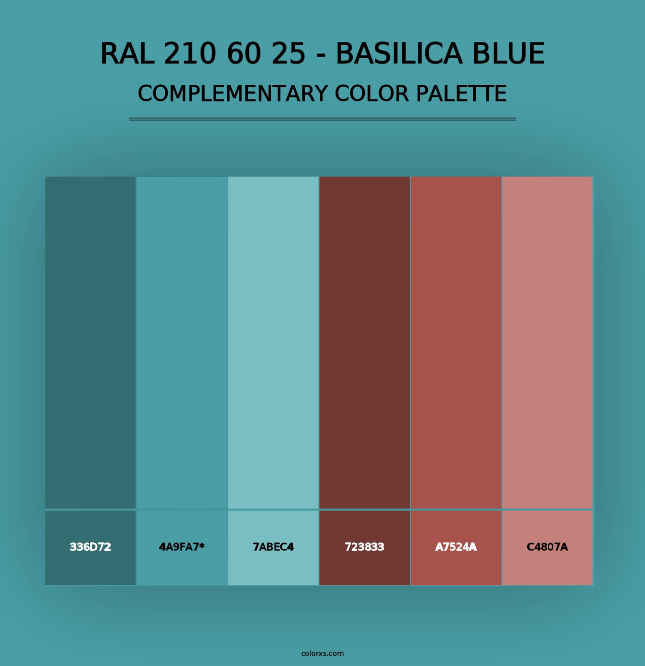 RAL 210 60 25 - Basilica Blue - Complementary Color Palette