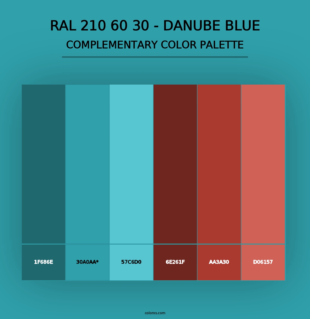 RAL 210 60 30 - Danube Blue - Complementary Color Palette