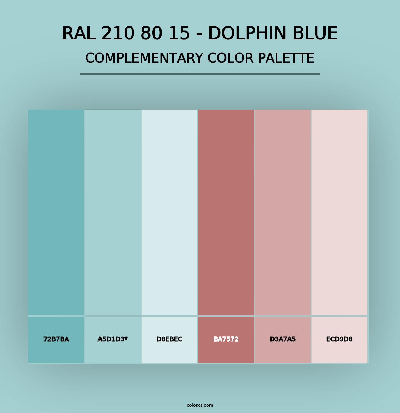 RAL 210 80 15 - Dolphin Blue - Complementary Color Palette