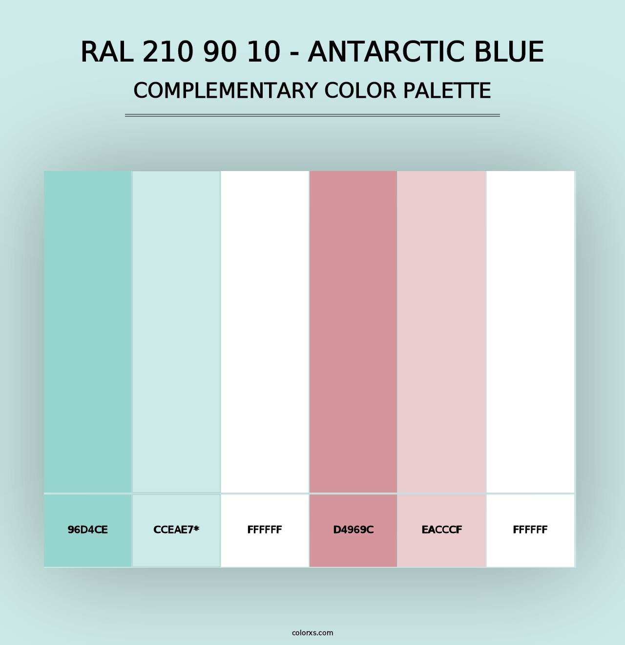 RAL 210 90 10 - Antarctic Blue - Complementary Color Palette