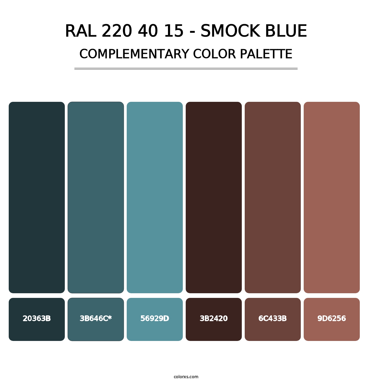 RAL 220 40 15 - Smock Blue - Complementary Color Palette