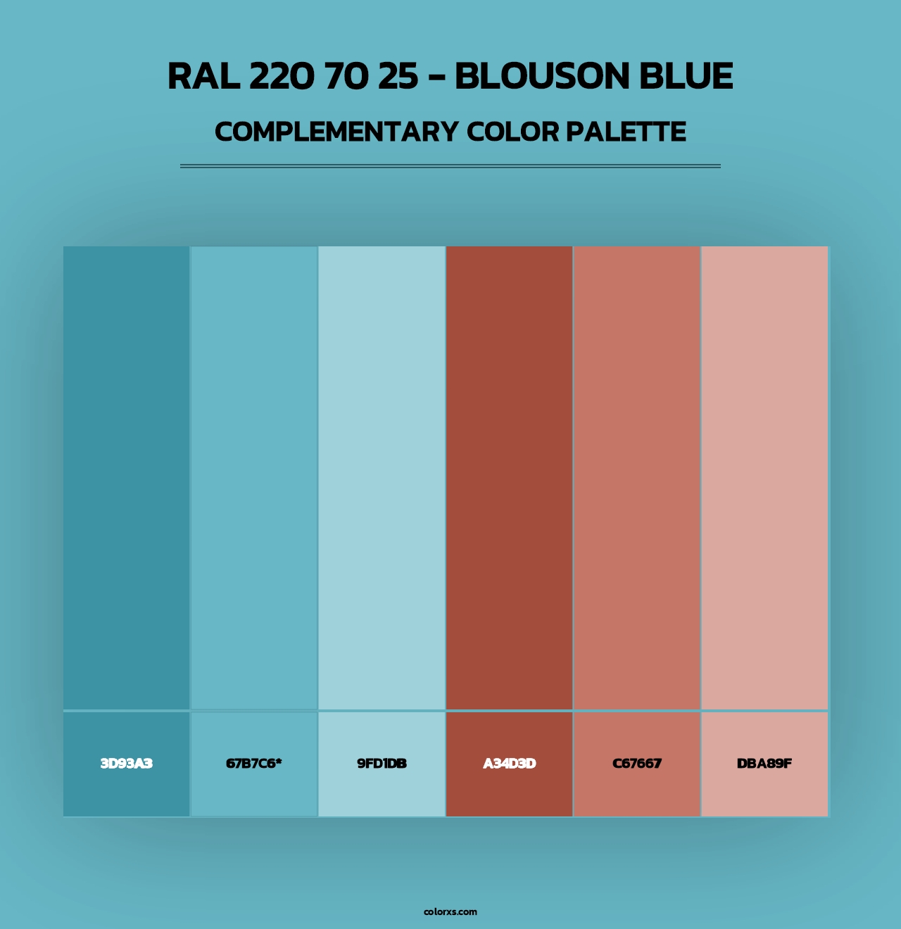 RAL 220 70 25 - Blouson Blue - Complementary Color Palette