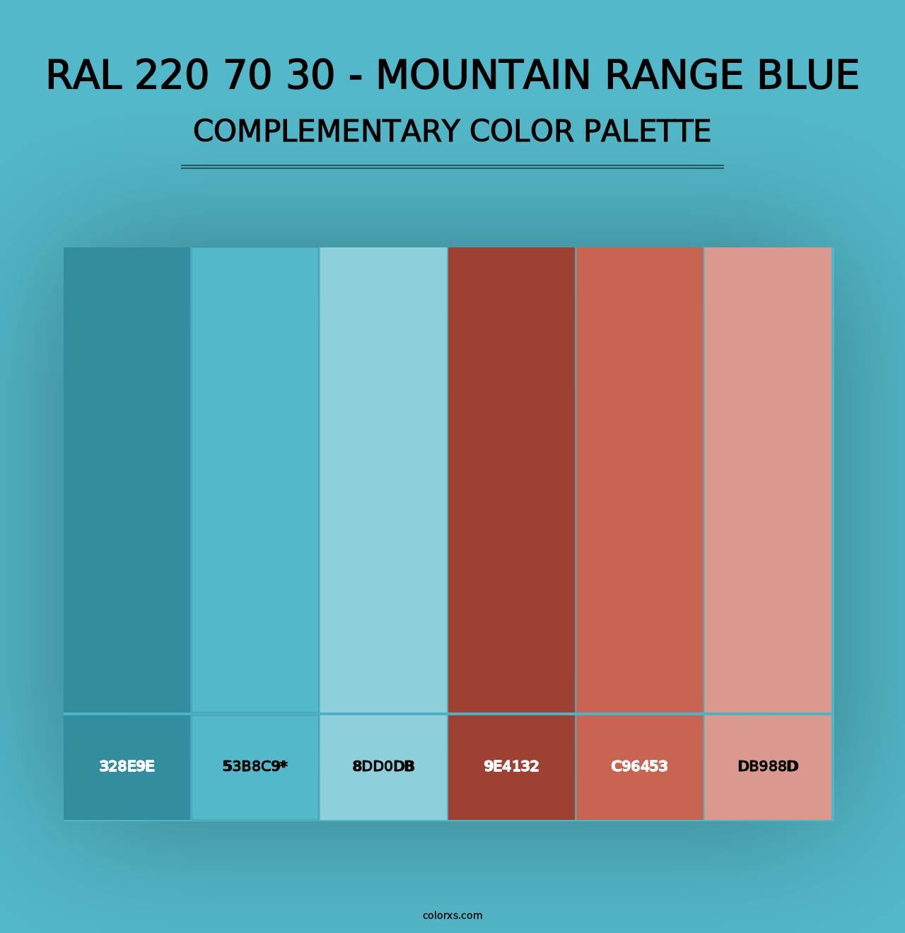 RAL 220 70 30 - Mountain Range Blue - Complementary Color Palette