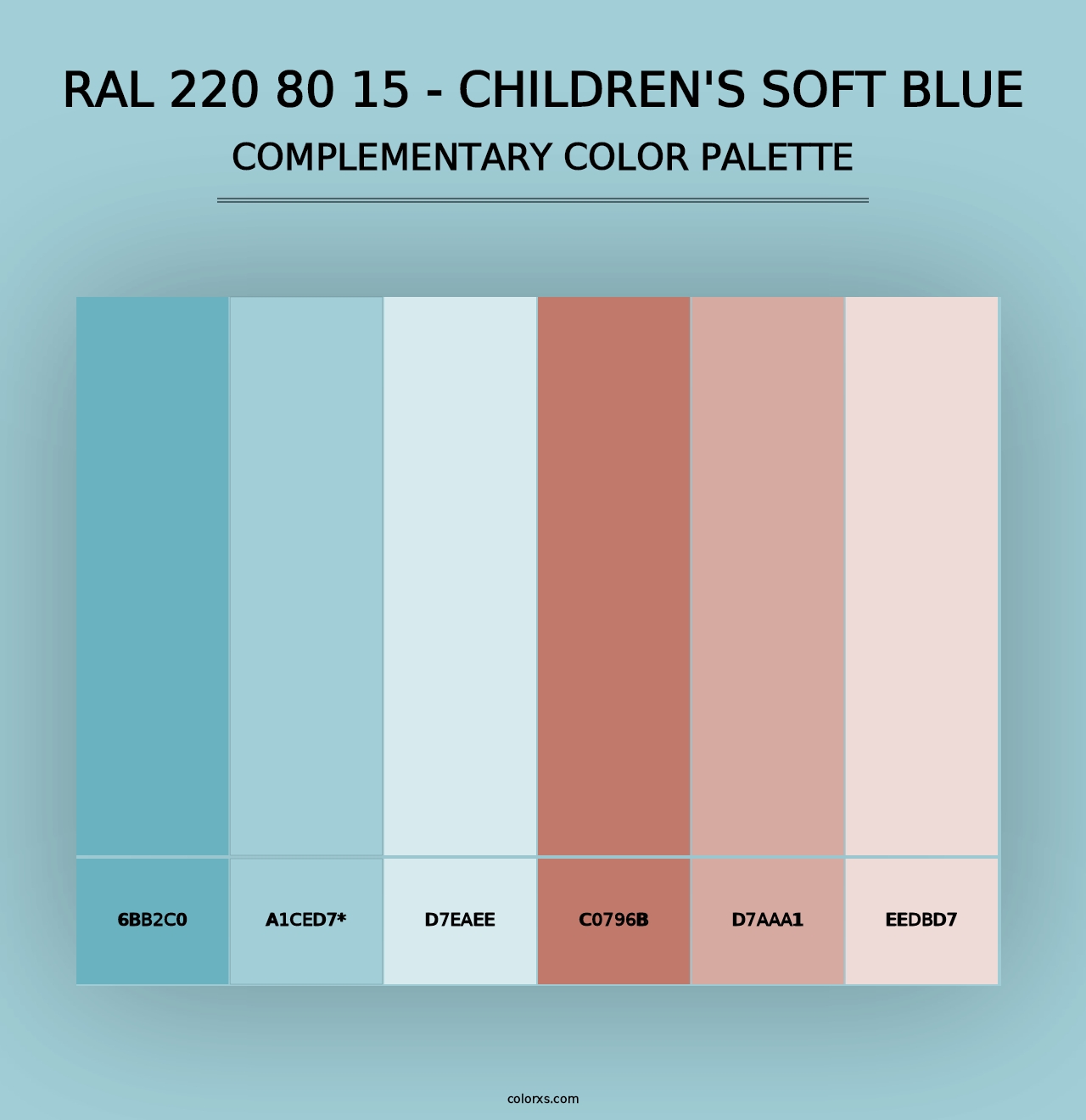 RAL 220 80 15 - Children's Soft Blue - Complementary Color Palette