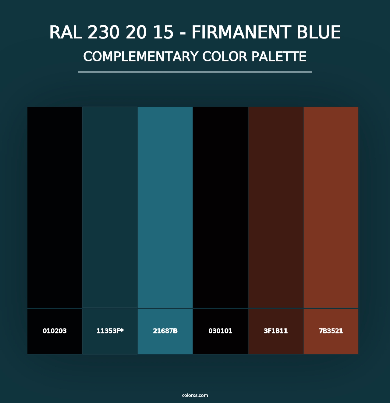 RAL 230 20 15 - Firmanent Blue - Complementary Color Palette